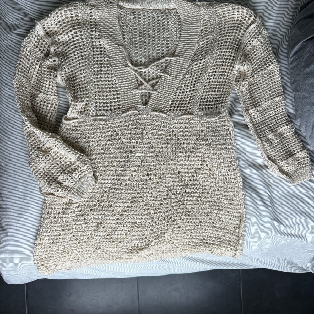 Swimwear cream cover up